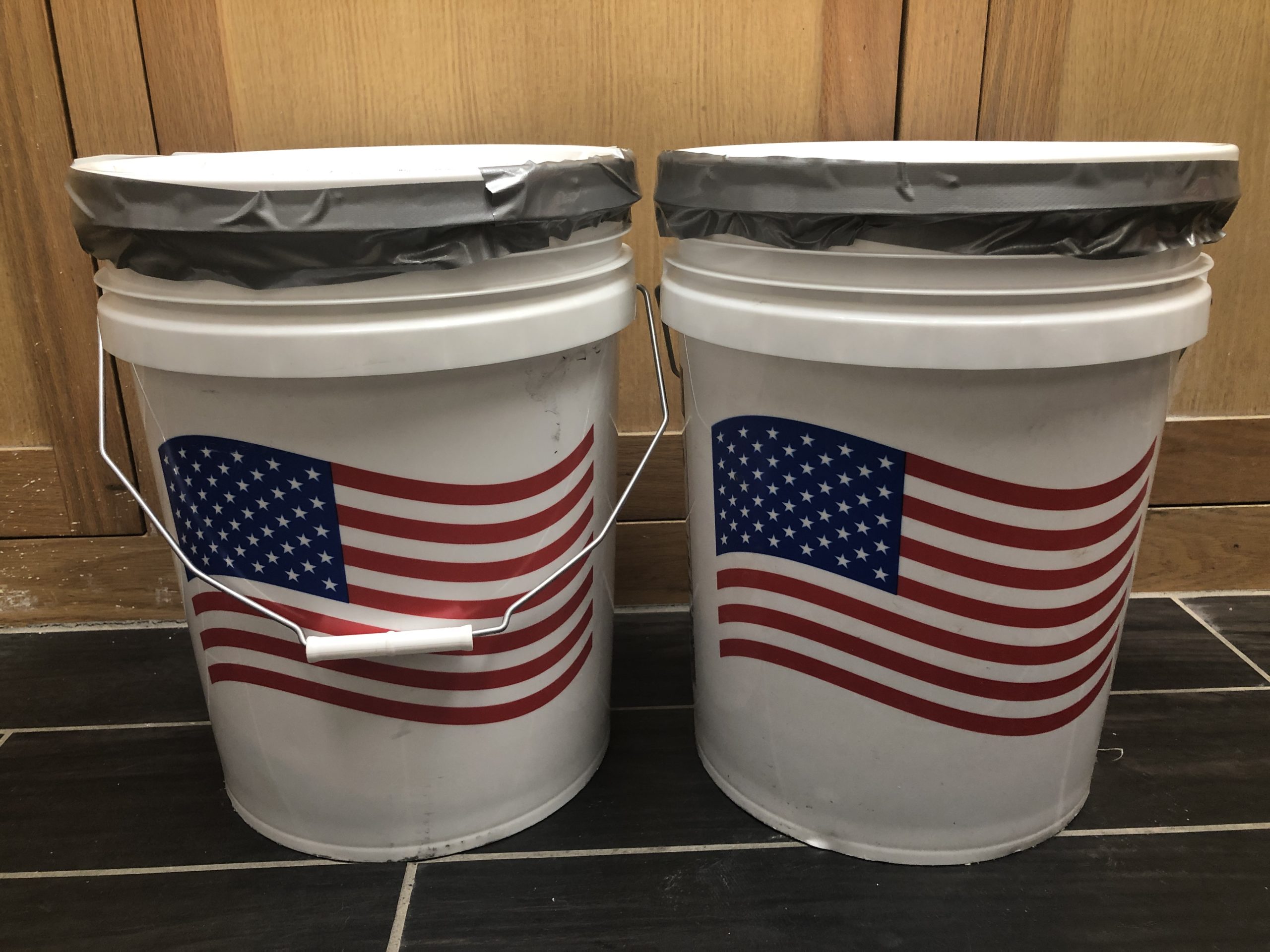 Buckets with samples water samples