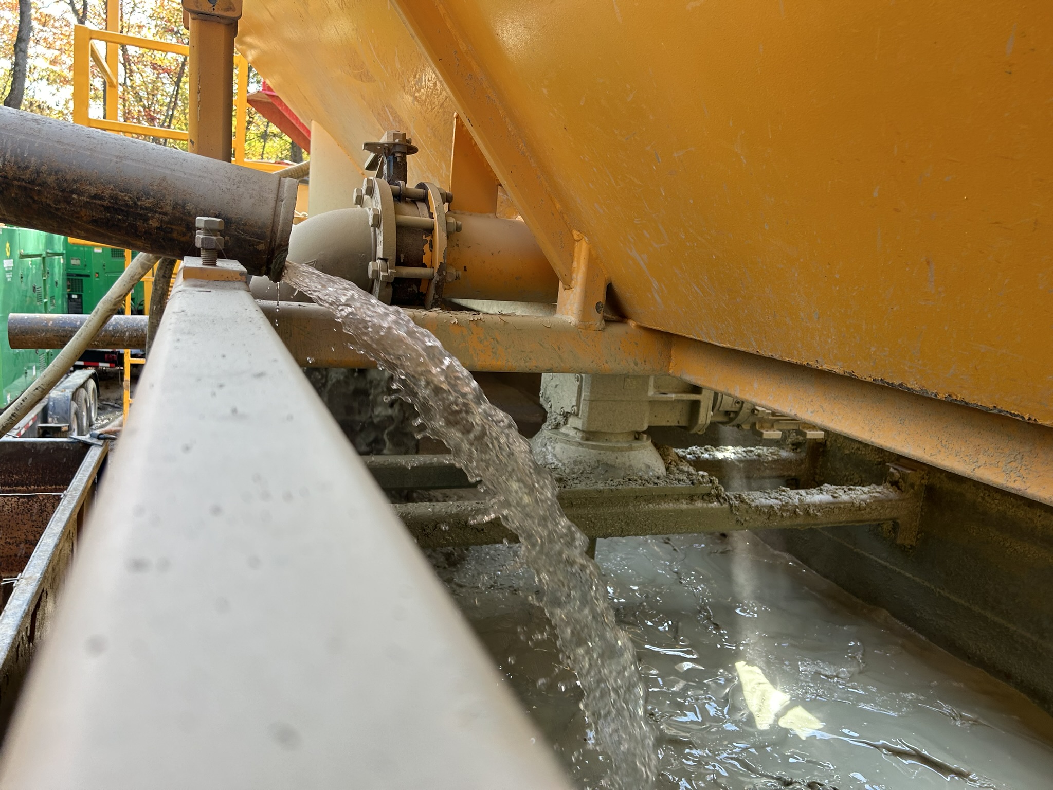 Centrate 1 – Microtunneling Centrate falling from a pipe into a tank.